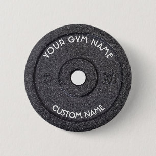 Gym Eigenaar of gebruiker met gebogen tekst Funny Ronde Button 5,7 Cm