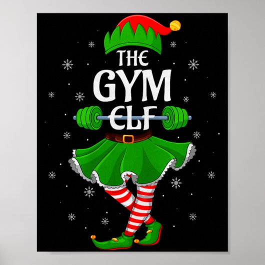Gym Elf Christmas Family Workout Girls Women Elf S Poster (Voorkant)