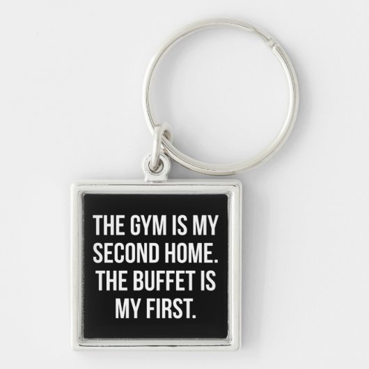 Gym en Buffet is mijn huis, Bulking - Grappig werk Sleutelhanger (Voorkant)