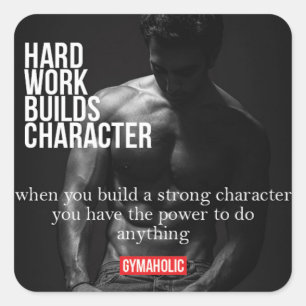 Gym en Fitness Motivatie - Bodybuilding, Lifting Vierkante Sticker