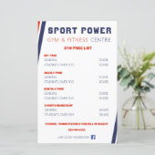 Gym- en fitnesscentrum Power Sport Prijslijst (Staand voorkant)