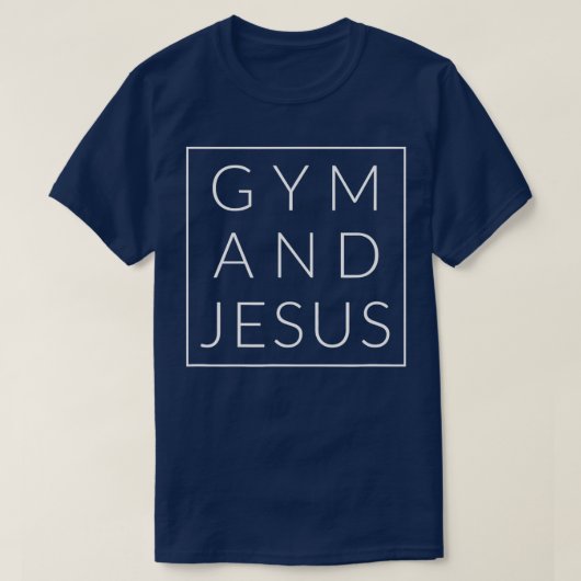 Gym en Jesus Christelijk Workout Fun Modern Fitnes T-shirt (Design voorkant)