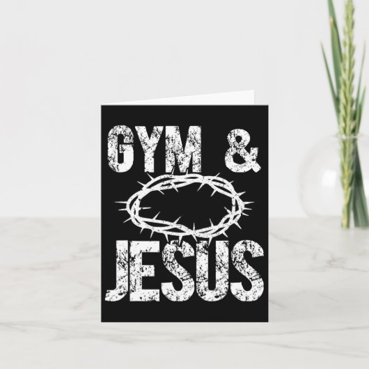 Gym En Jesus Christelijke Bodybuilder Religieus Li Kaart (Voorkant)