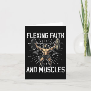 Gym En Jesus Christelijke Bodybuilder Religieus Li Kaart