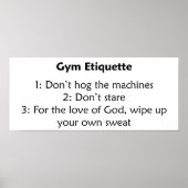 Gym Etiquette Poster (Voorkant)