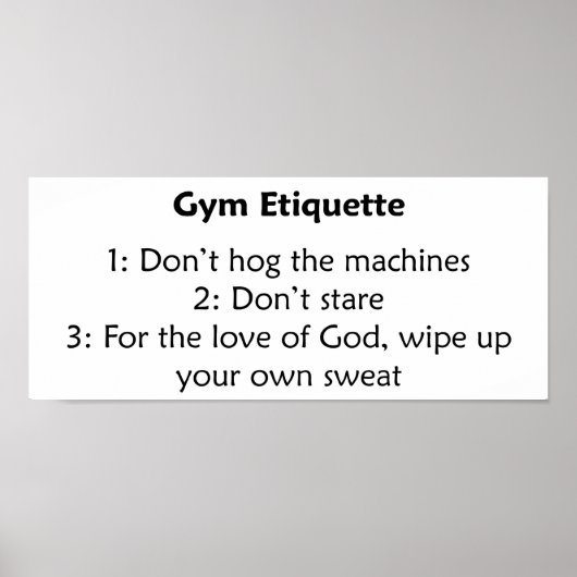 Gym Etiquette Poster (Voorkant)