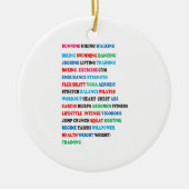 GYM EXERCISE Label Words RUNNING HIKING WALKING Keramisch Ornament (Voorkant)