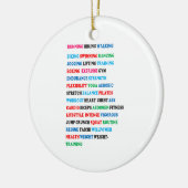 GYM EXERCISE Label Words RUNNING HIKING WALKING Keramisch Ornament (Links)