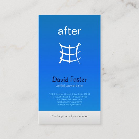 Gym Fitness Body Certified Personal Coach Trainer Visitekaartje (Achterkant)