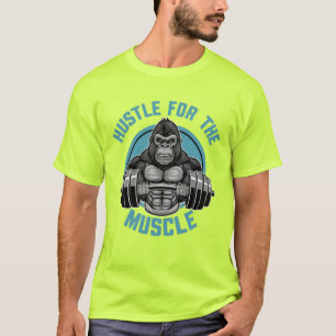 Gym Fitness gewichtheffen Hustle Voor de Spier T-shirt