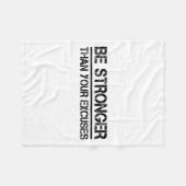 Gym Fitness Motivational Be Stronger Than Your Exc Fleece Deken (Voorkant (Horizontaal))