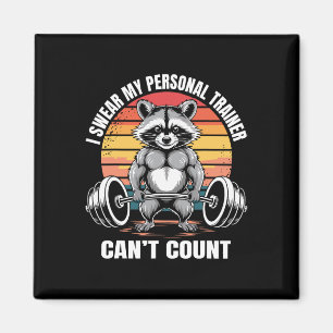 Gym Fitness Spreuk Ik Zweer Mijn Personal Trainer  Magneet