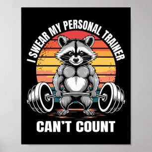 Gym Fitness Spreuk Ik Zweer Mijn Personal Trainer Poster