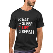 Gym Fitness T-shirts: Eet Slaaplift Herhaal