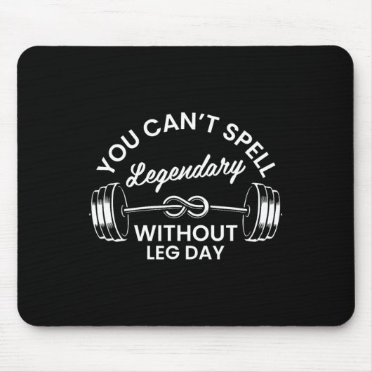 Gym Fitness Workout Motivation Men Women Leg Day G Muismat (Voorkant)