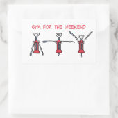Gym for the weekend rechthoekige sticker (Tas)