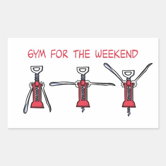 Gym for the weekend rechthoekige sticker (Voorkant)