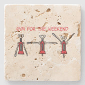Gym for the weekend stenen onderzetter (Voorkant)