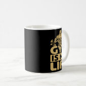 Gym Fuels Me Bodybuilding Motivation Intense Drive Koffiemok (Voorkant rechts)