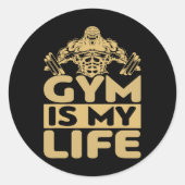 Gym Fuels Me Bodybuilding Motivation Intense Drive Ronde Sticker (Voorkant)