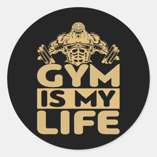 Gym Fuels Me Bodybuilding Motivation Intense Drive Ronde Sticker (Voorkant)