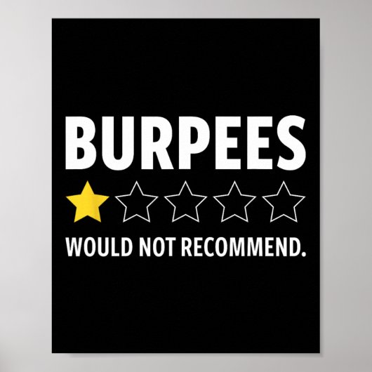 Gym Funny Fitness Burpees Bodybuilding Weightlifti Poster (Voorkant)