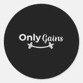 Gym Gains Only Lifting Bodybuilding Workout Funny  Ronde Sticker (Voorkant)