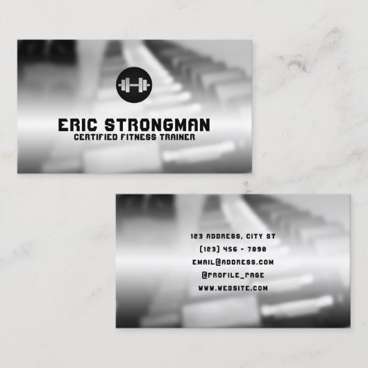 Gym geïnspireerd dumbbell Visitekaartje (Voorkant / Achterkant)