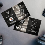 Gym geïnspireerde fitness trainer flyer<br><div class="desc">Professionele moderne stijl van promotie met ruimte voor logo,  persoonlijke profielfoto,  QR-code en promo-tekst. Social media pagina lijkt op looks die meer kunnen worden bewerkt in Bewerken optie onderaan. Unieke horizontale ontwerpstijl voor fitness personal trainers,  gymclubs. Bestaande logo-sjabloon kan worden gebruikt of vervangen door de gewenste.</div>
