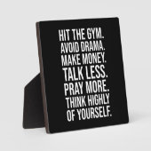 Gym, Geld, Bidden - Succesmotivatie Fotoplaat (Voorkant)