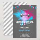 Gym gender onthult uitnodiging (Voorkant / Achterkant)