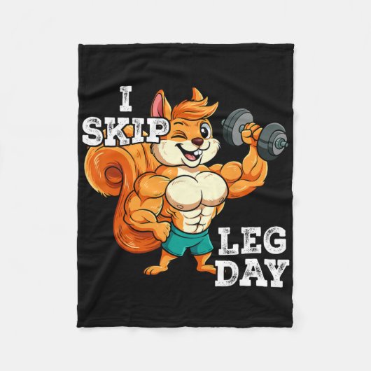 Gym Gewichtstraining Ik Skip Leg Dag 3 Fleece Deken (Voorkant)