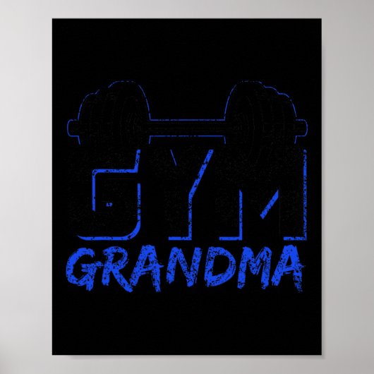 Gym Grandma Weightlifting Training Fitness Workout Poster (Voorkant)