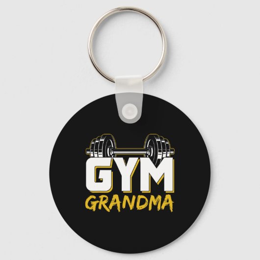 Gym Grandma Weightlifting Training Fitness Workout Sleutelhanger (Voorkant)