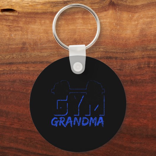 Gym Grandma Weightlifting Training Fitness Workout Sleutelhanger (Voorkant)