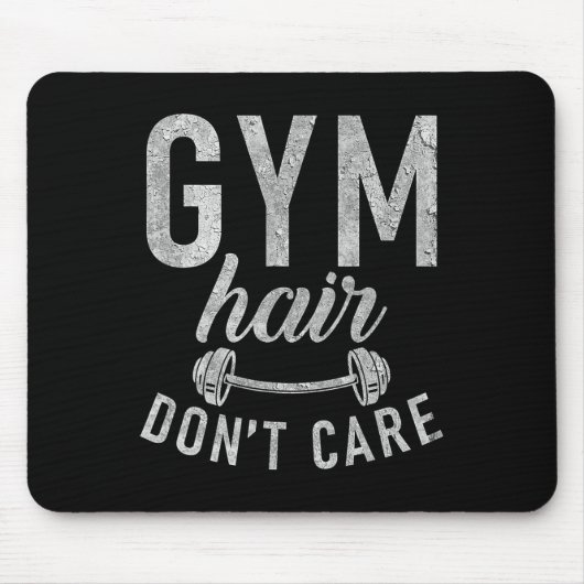 Gym Hair Dont Care Funny Workout Bodybuilding Muismat (Voorkant)