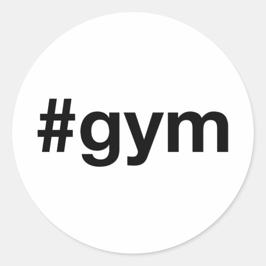 GYM Hashtag Ronde Sticker (Voorkant)