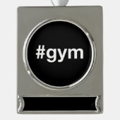GYM Hashtag Verzilverd Banner Ornament (Voorkant)
