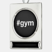 GYM Hashtag Verzilverd Banner Ornament (Links)
