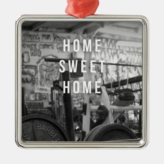 Gym - Home Sweet Home - Barbell - Workout Metalen Ornament (Voorkant)