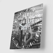 Gym - Home Sweet Home - Barbell - Workout Vierkante Klok (Hoek)