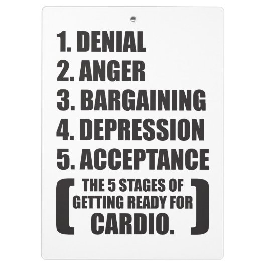 Gym Humor - Cardio Klembord (Achterkant)