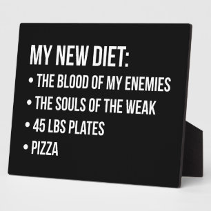 Gym Humor - Dieet - Blood, Souls, Pizza - Grappig Fotoplaat