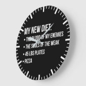 Gym Humor - Dieet - Blood, Souls, Pizza - Grappig Grote Klok (Hoek)