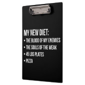 Gym Humor - Dieet - Blood, Souls, Pizza - Grappig Klembord (Links)