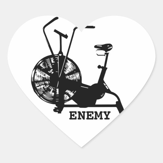 Gym Humor Zwart Wit Funny Workout Hart Sticker (Voorkant)