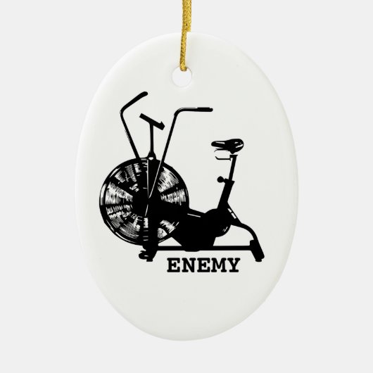 Gym Humor Zwart Wit Funny Workout Keramisch Ornament (Voorkant)