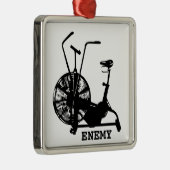 Gym Humor Zwart Wit Funny Workout Metalen Ornament (Rechts)