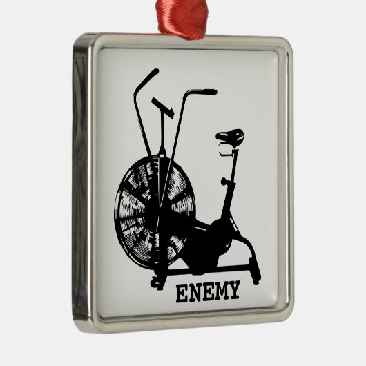 Gym Humor Zwart Wit Funny Workout Metalen Ornament (Rechts)