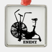 Gym Humor Zwart Wit Funny Workout Metalen Ornament (Voorkant)